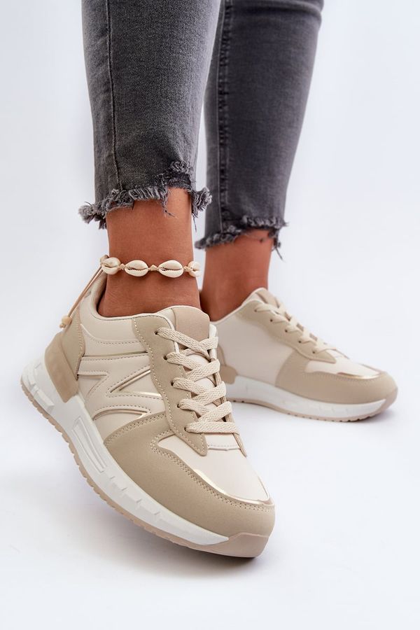 FB2 FB2 Women's Beige Faux Leather Sneakers Kaimans