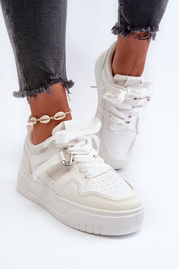 FB2 FB2 Women's Platform Sneakers Made of White Synthetic Leather Moun