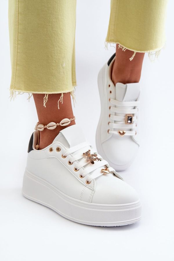 FB2 FB2 Women's platform sneakers with white embellishments Herbisa