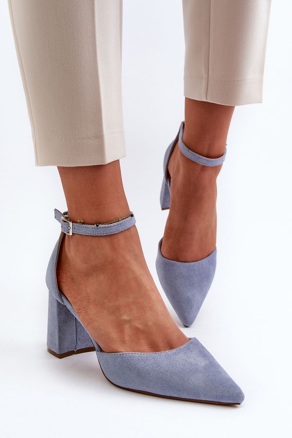 FD1 FD1 High Heel Pumps with Pointed Toe Eco Suede Blue Halene