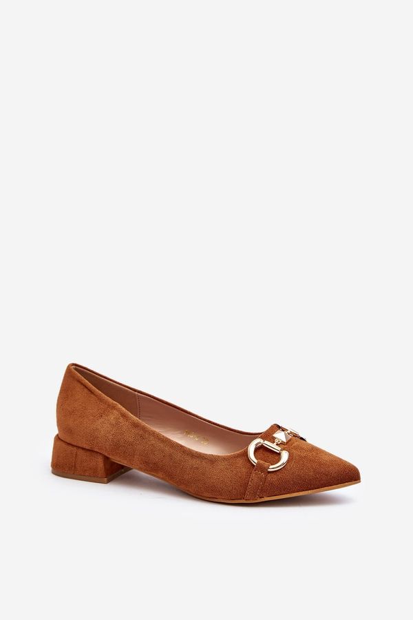 FD1 FD1 Suede Ballerina Flats with Pointed Toe Camel Ethere