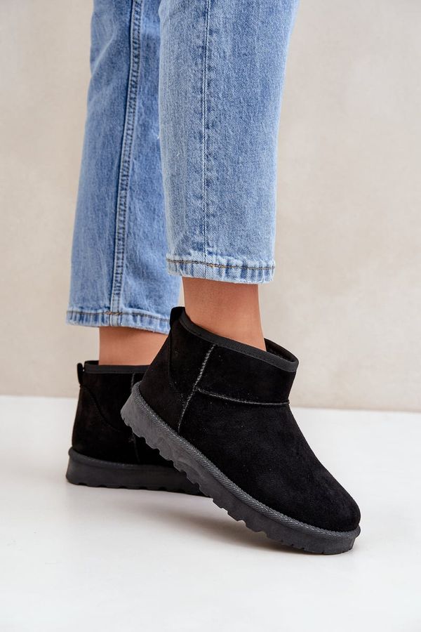 FG2 FG2 Women's Snow Boots Made Of Eco Suede Black Noliri