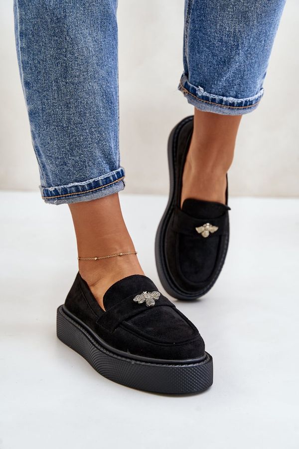 FI1 FI1 Women's Platform Moccasins Black Erithine