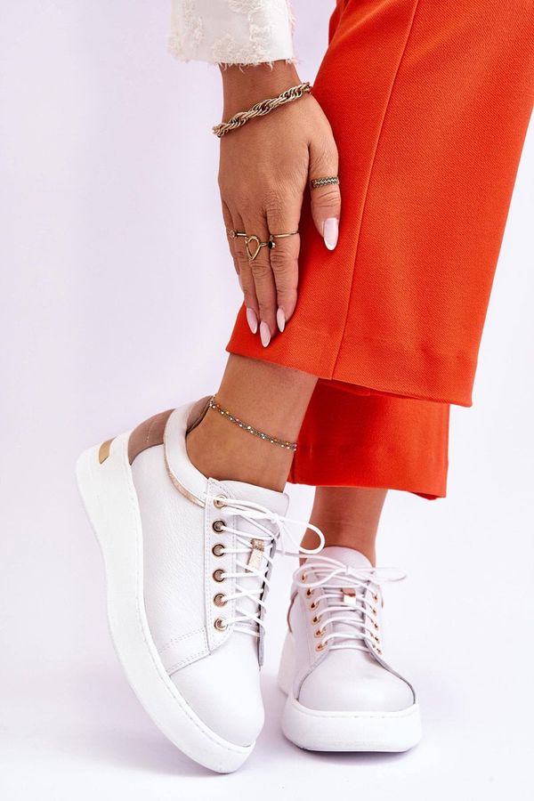 FILIPCZYK FILIPCZYK Women's Leather Platform Sports Shoes White Caressa