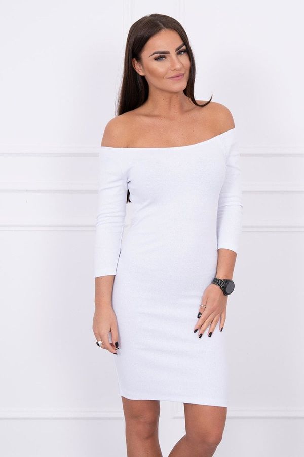 Kesi Fitted dress - ribbed white