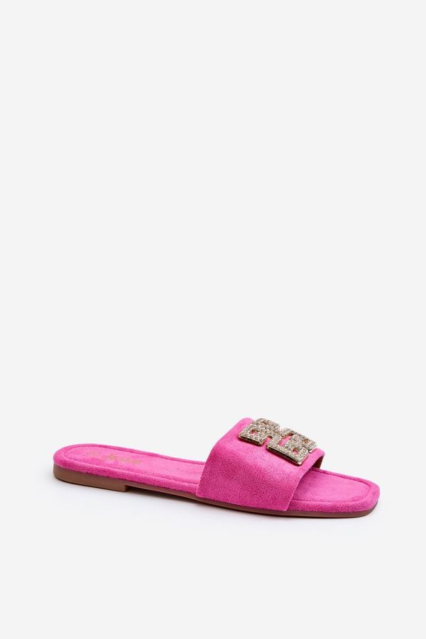 FJ1 FJ1 Women's Flat Sandals with Ornament Fuchsia Inaile