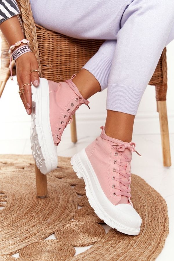 FJ1 FJ1 Women's High Sneakers On A Chunky Sole Pink Trissy