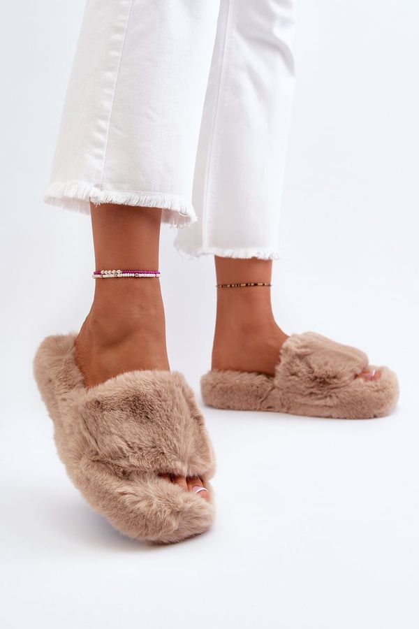 FK1 FK1 Women's Fur Slippers Beige Stepia