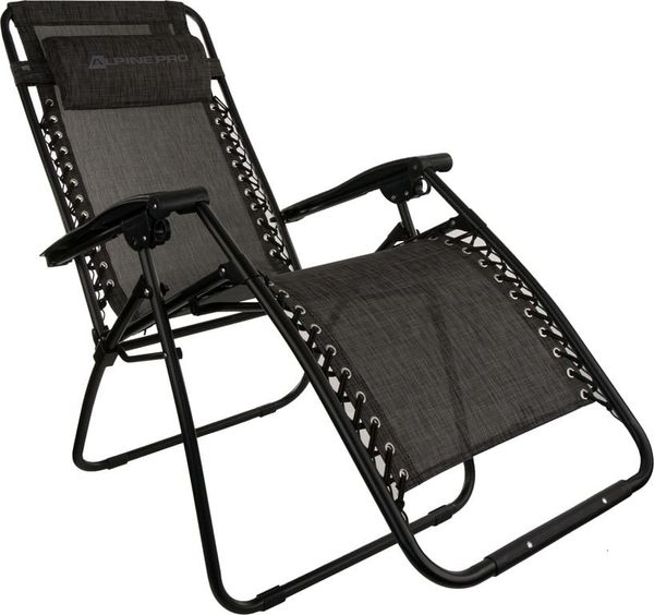 ALPINE PRO Folding camping chair-lounger ALPINE PRO SITE dk.true gray