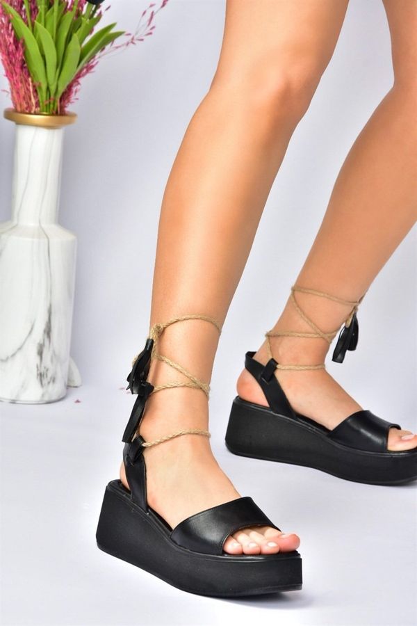 Fox Shoes Fox Shoes Black Thick Sole Ankle Strap Women's Sandals
