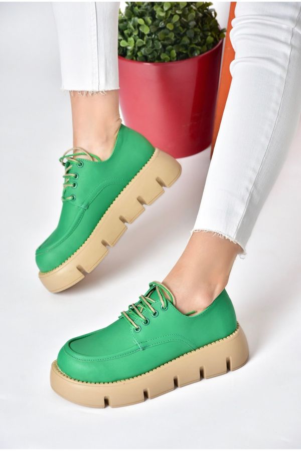 Fox Shoes Fox Shoes P267632009 Green Thick Soled Women's Casual Shoes