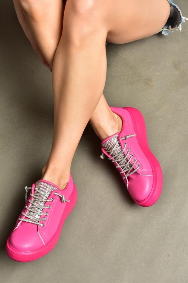 Fox Shoes Fox Shoes P602001709 Fuchsia Stones Lace-Up Women's Sports Shoes Sneakers