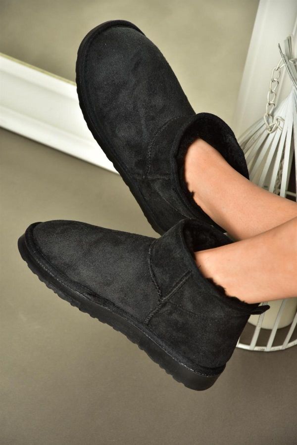 Fox Shoes Fox Shoes R612018402 Black Suede Women's Boots with Pile Inner Ankle