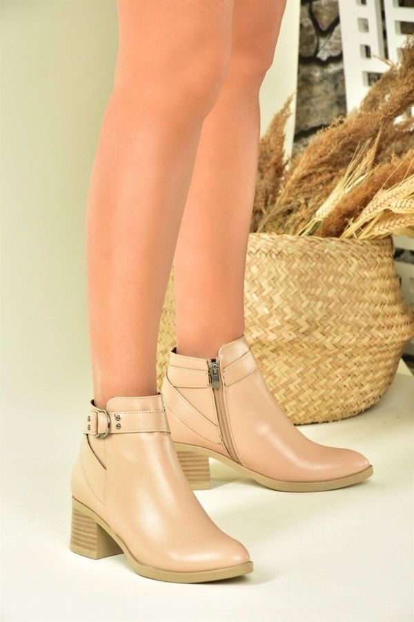 Fox Shoes Fox Shoes Women's Nude Thick Heeled Boots