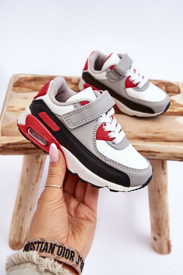 FR1 FR1 Children's Leather Platform Sports Shoes White-red Lori