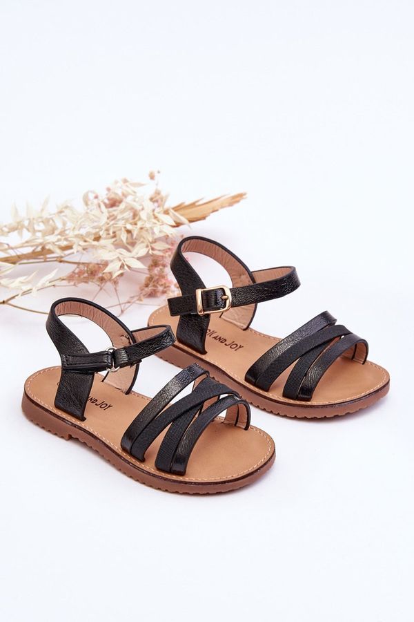 FR1 FR1 Children's Sandals With Straps Black Isla