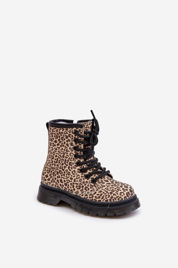 FR1 FR1 Insulated girls boots in leopard print beige Nelanna