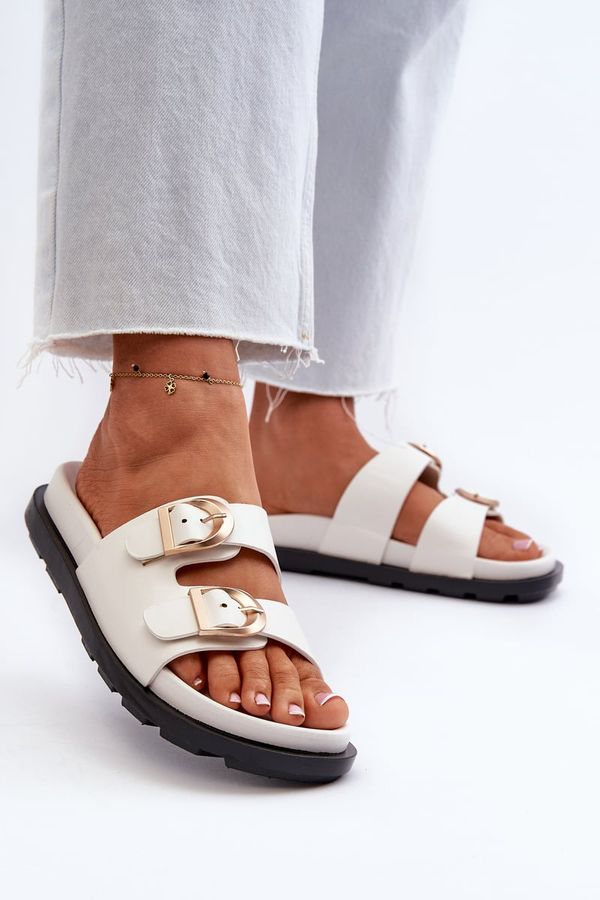 FS1 FS1 Women's Eco Leather Sandals with Buckles White Valmira