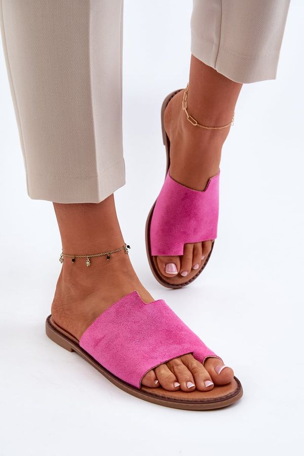 Kesi Fuchsia Amite Women's Suede Slippers