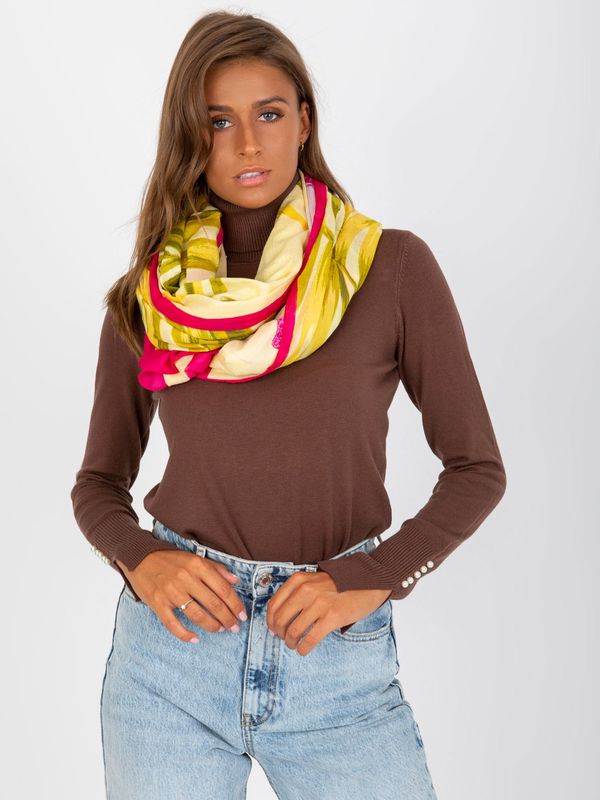 Fashionhunters Fuchsia cotton scarf with patterns