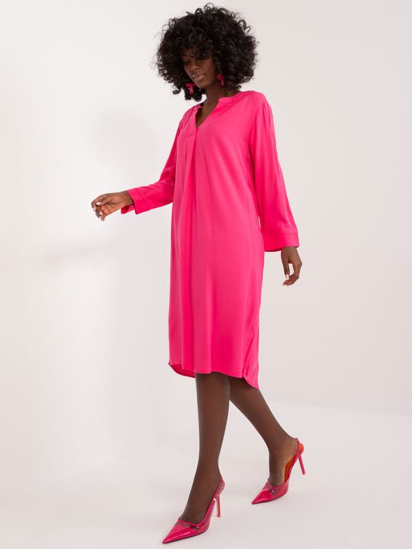 Fashionhunters Fuchsia viscose dress SUBLEVEL