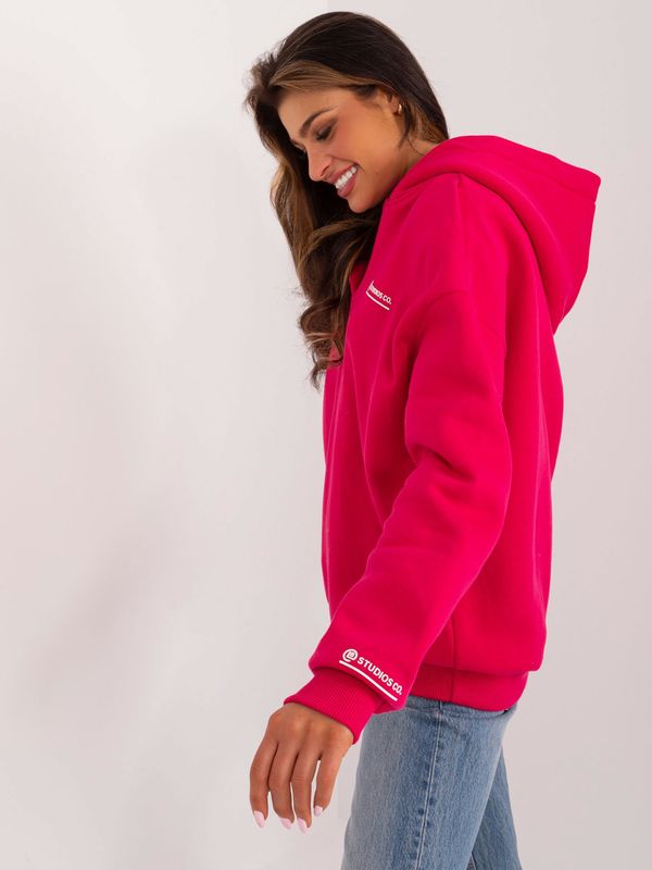 Fashionhunters Fuchsia women's oversize hoodie