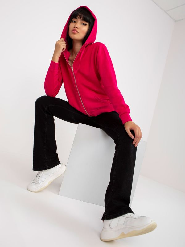 BASIC Feel Good Fuchsia zip-up hoodie with pockets