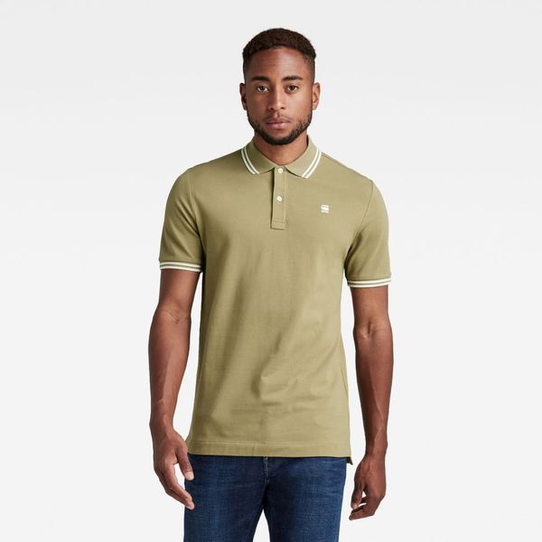 G Star G-STAR Polo shirt - Dunda slim stripe polo s\s green