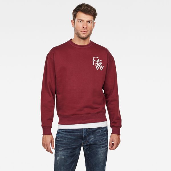 G Star G-STAR Sweatshirt - Graphic 11 stor r sw l\s burgundy red