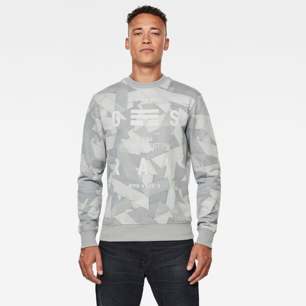 G Star G-STAR Sweatshirt - Tape AOP r sw l\s grey