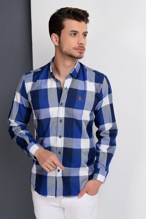 dewberry G662 DEWBERRY MEN'S SHIRT-NAVY-BLUE