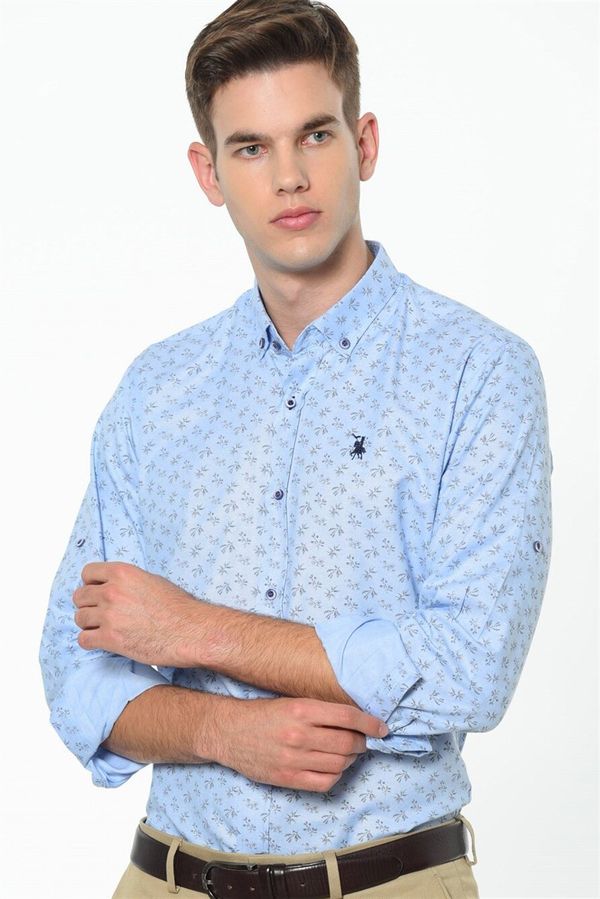 dewberry G686 DEWBERRY MEN'S SHIRT-BLUE