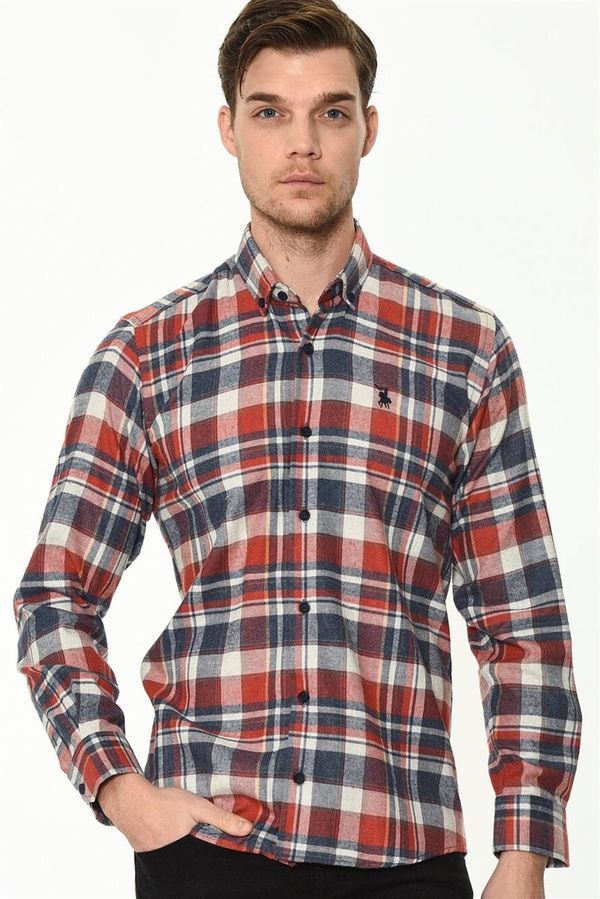 dewberry G704 DEWBERRY MEN'S SHIRT-NAVY-RED