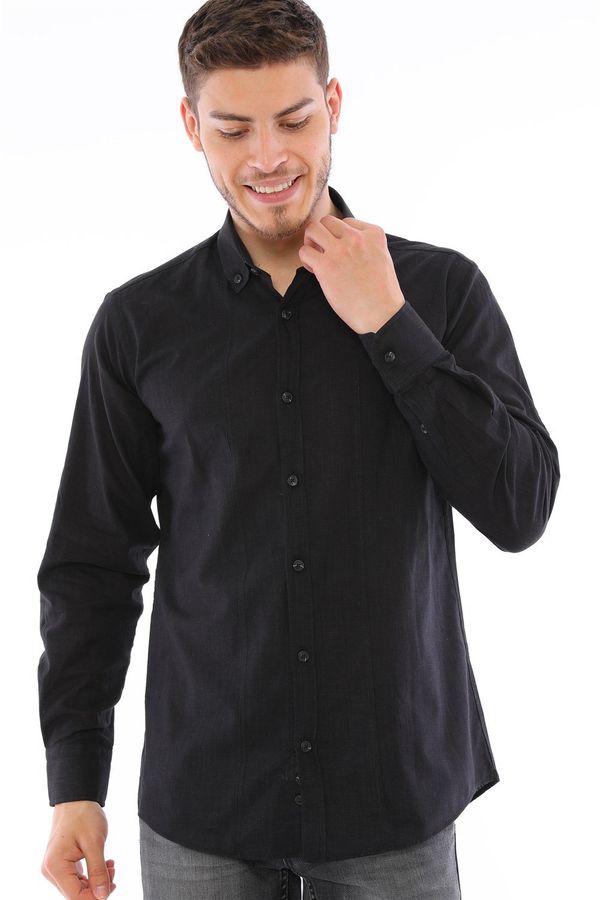 dewberry G721 DEWBERRY MEN'S SHIRT-BLACK