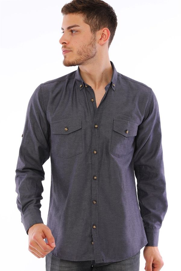 dewberry G722 DEWBERRY MEN'S SHIRT-ANTHRACITE