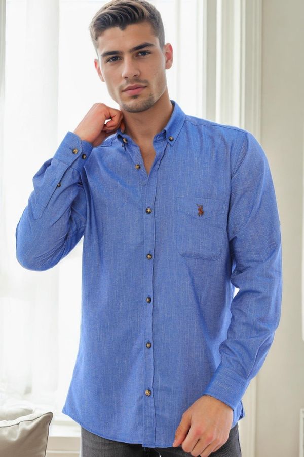 dewberry G723 DEWBERRY MEN'S SHIRT-BLUE-1