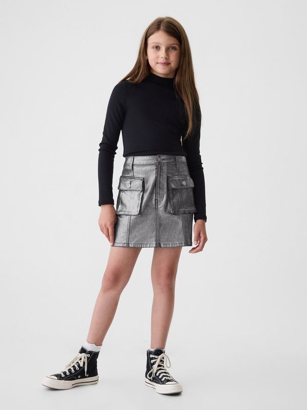 GAP GAP Children's metallic denim cargo skirt - Girls