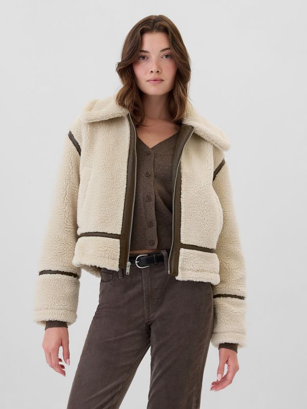 GAP GAP Cropped Sherpa Jacket - Women's