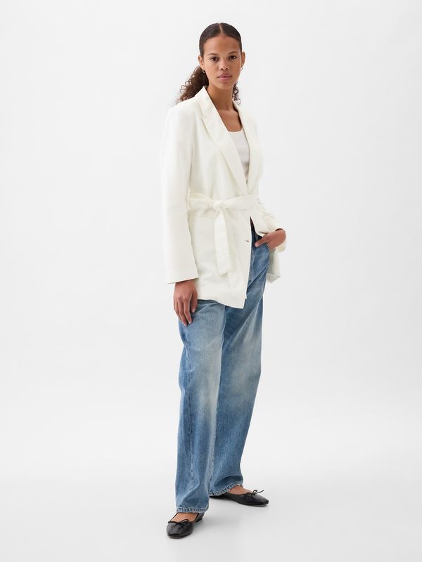 GAP GAP Linen Blazer with Belt - Women