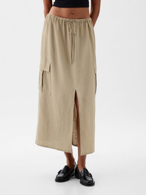 GAP GAP Linen midi skirt utility - Women's