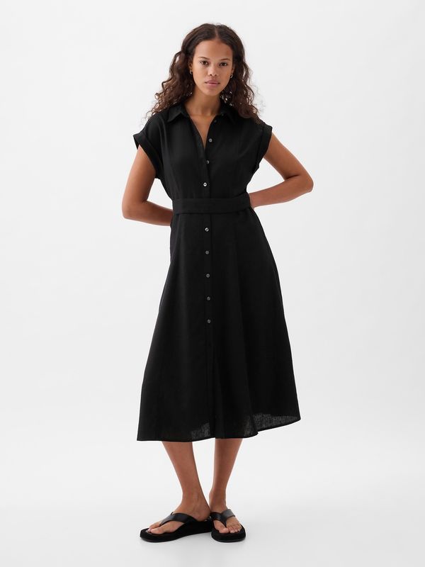 GAP GAP Linen Shirt Midi Dress - Women's