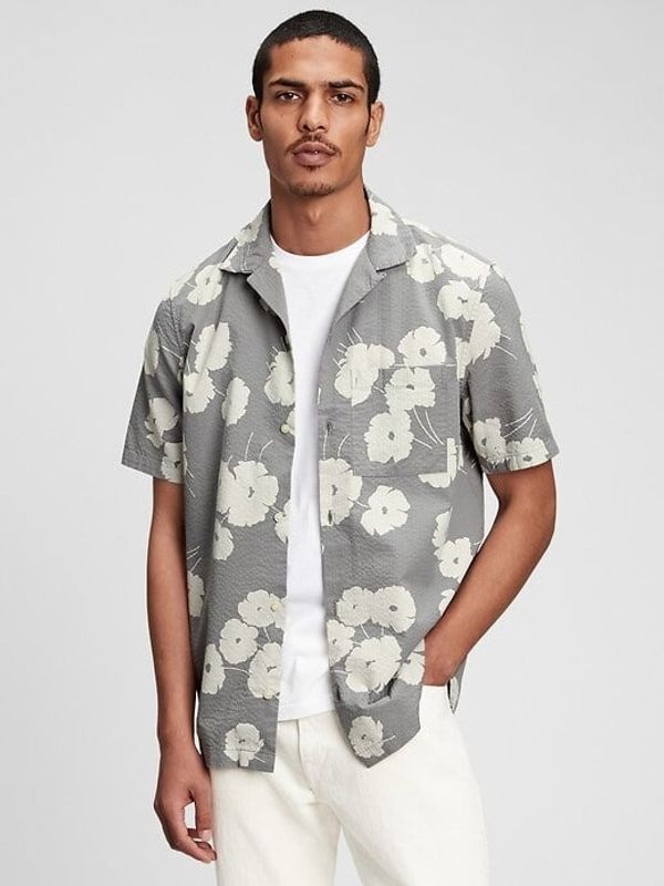 GAP GAP Shirt seersucker camp collar - Men's