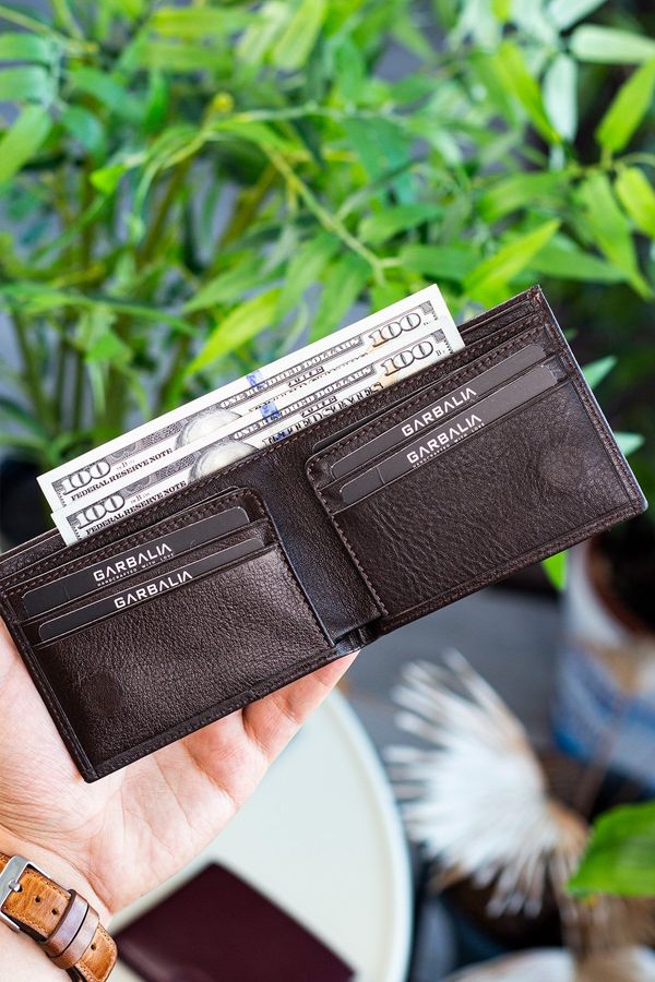 Garbalia Garbalia Genuine Leather Brown Men's Magnetic Wallet