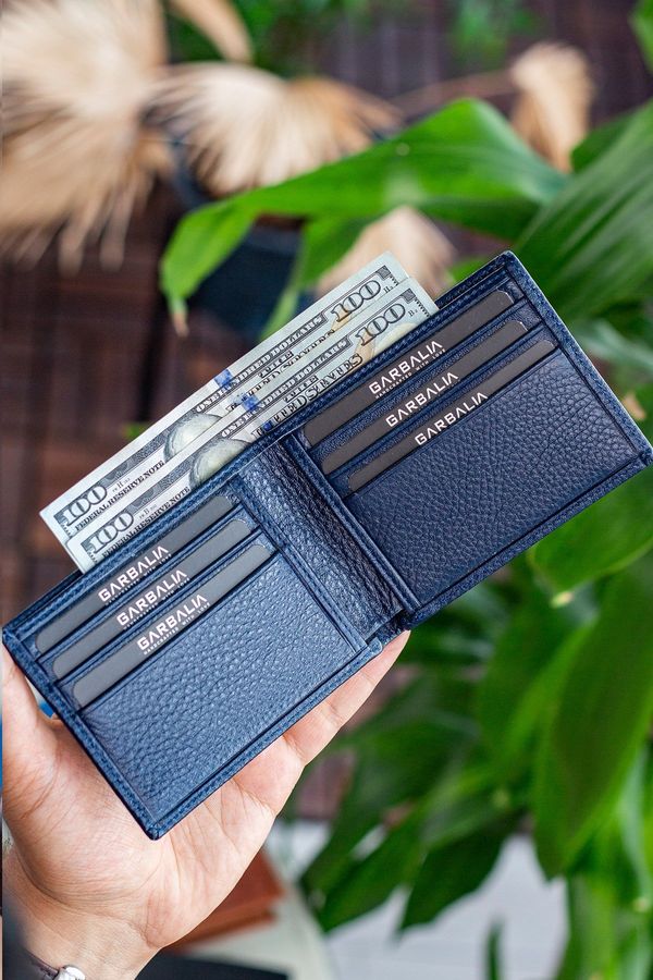 Garbalia Garbalia Navy Blue Men's Wallet With Genuine Leather