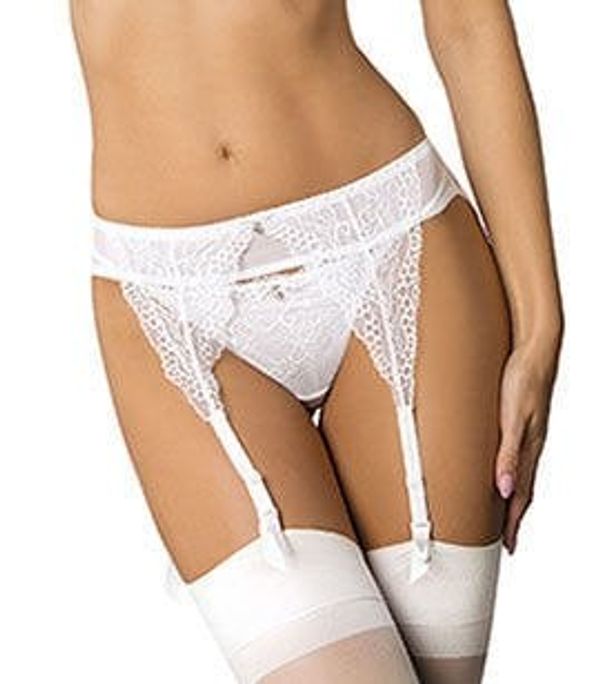 Gorteks Garter belt Scarlet / PPN - white