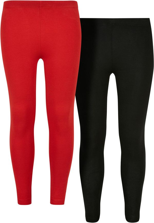 Urban Classics Girls' Jersey Leggings 2-Pack Huge Red/Black