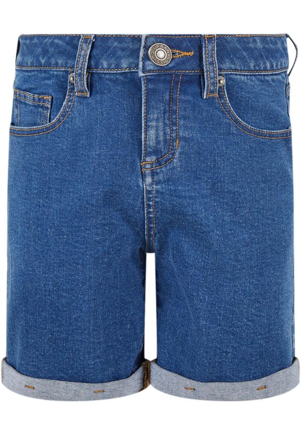 Urban Classics Girls' Organic Stretch Denim Shorts with 5 Pockets Blue