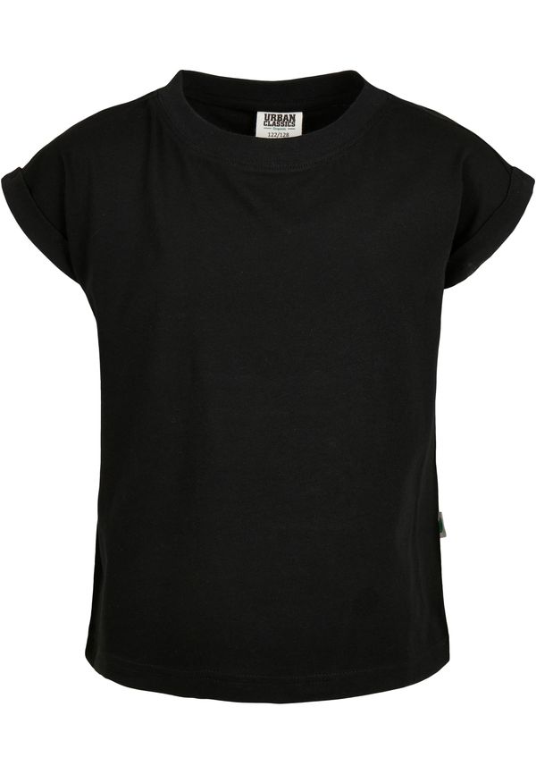 Urban Classics Kids Girls' Organic T-Shirt with Extended Shoulder Black