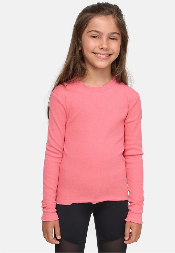 Urban Classics Kids Girls' pale pink with short ribs and long sleeves