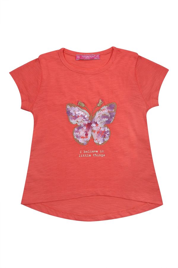 FASARDI Girl's T-shirt with coral butterfly